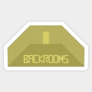 Backrooms (Liminal Space, empty room, walls and door) (greenish-yellow) Sticker